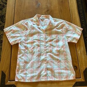 Pastel Plaid Button Down Shirt- Partners By Mervyn’s